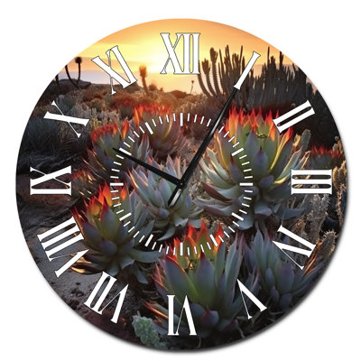Horloge murale Succulent Desert Cactus
