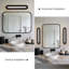 Applique murale ovale moderne de 24 pouces, couleur sable noir, avec DEL intégrée
