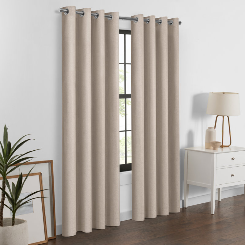 Larissa Solid Grommet Curtain (Single Panel), 50" W x 95" L, Sandstone