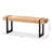 Sinya Bench with Natural Brown Finished Wood & Black Finished Metal, 17.5" H X 47" W X 11.63" D