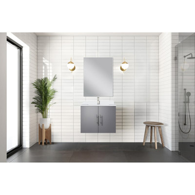 Meuble-lavabo simple l 24 po x P 22 po et miroir 18 po