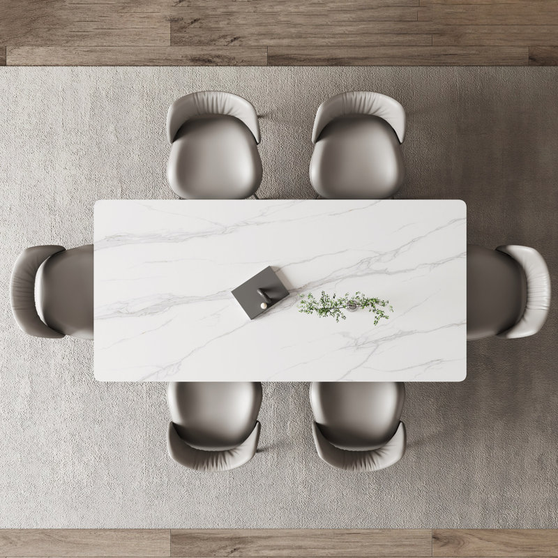 Lacoya 70.8in white new sintered stone dining table
