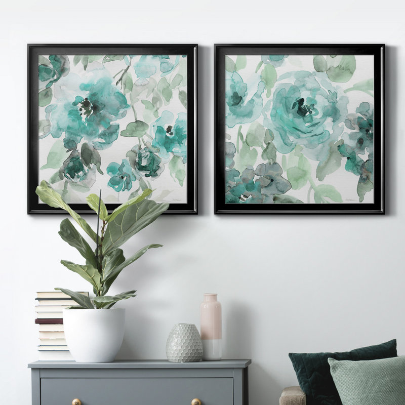 Belle sarcelle I - impression sur toile encadrée 2 pièces, Noir, H 17,5 po x l 35 po x P 1,5 po