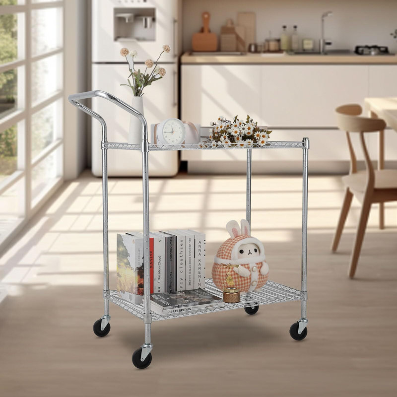Chariot en métal à roulettes, H 40,2 po x l 17 po x P 29,5 po