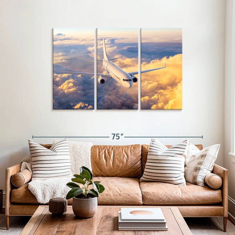 Mehar Airplane Over The Clouds, 36" H x 57" W