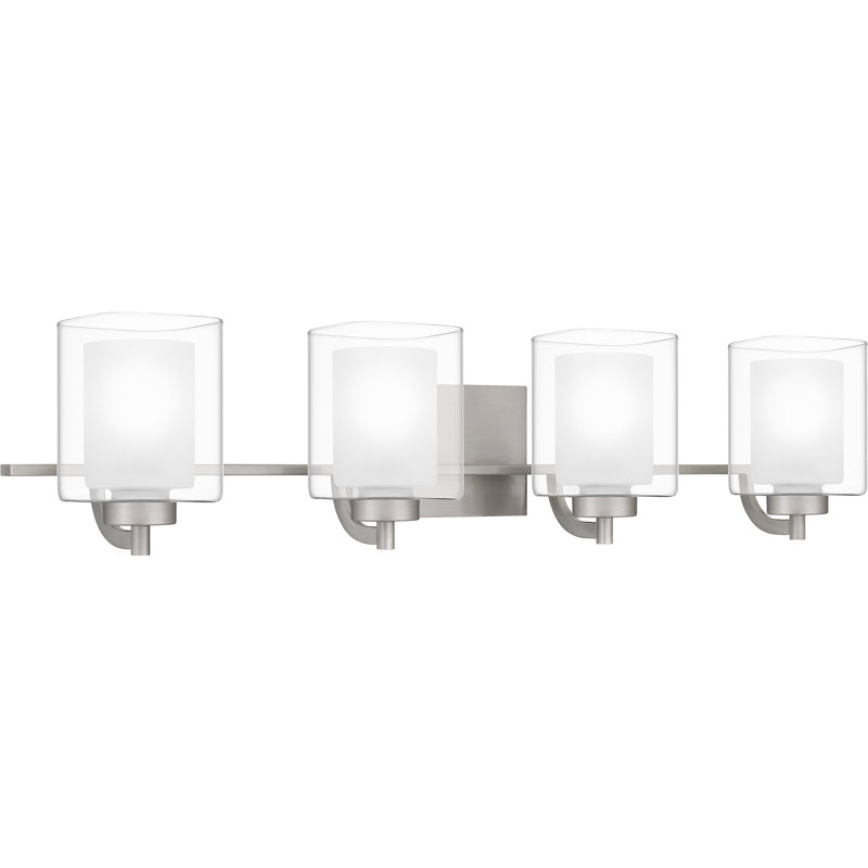 Éclairage de salle de bain à intensité variable 4 lumières Breau, Argent