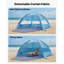 Beach Tent Sun Shelter for 6 Person, UPF 50+ Protection, Portable Sun Shade Canopy with Carrying Bag & Sand Pockets, Lightweight and Easy Setup Beach Umbrella for Camping Fishing Outdoor Picnic