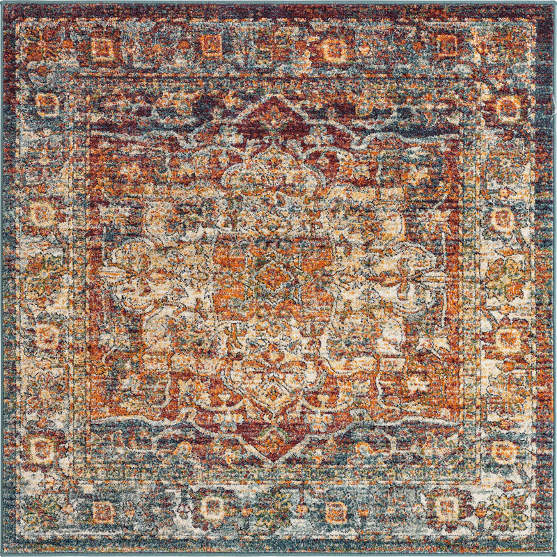Charian Oriental Indoor Rug, Square 5'