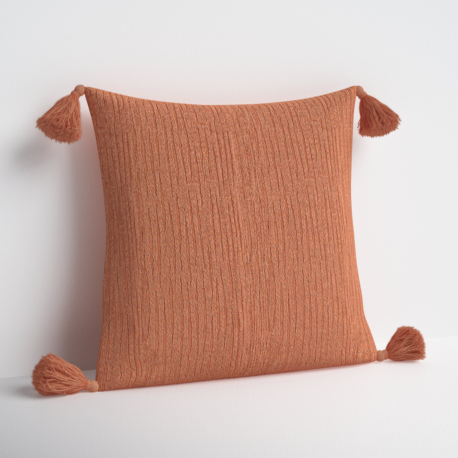 Colombina Embroidered Cotton Throw Pillow, Brown