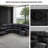 Black Semi PU Leather Recliner Sectional Set