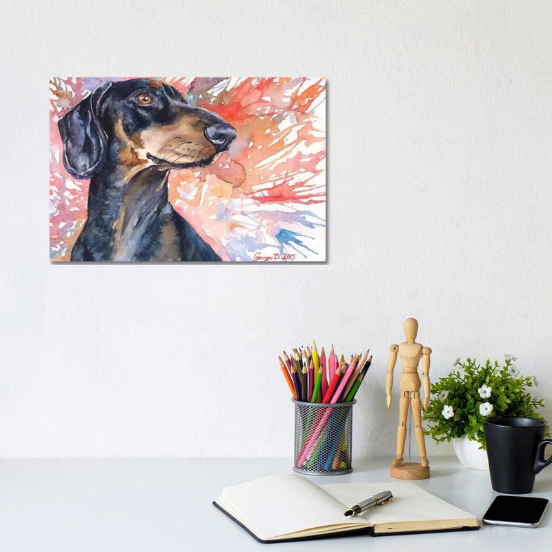 Dachshund by George Dyachenko - Wrapped Canvas Print, 20.32 cm H x 30.48 cm W