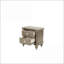 Table de chevet 2 tiroirs Luxury Classic - Finition argent antique / champagne