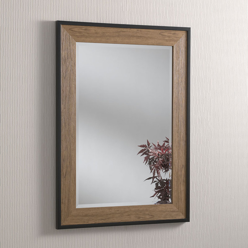 Arizel Flat Wall Mirror, 172cm H x 80cm W, Black/Chrome