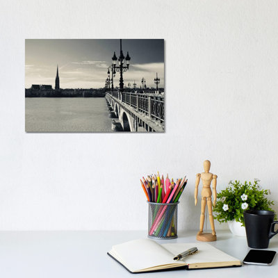 Pont De Pierre Bridge Across Garonne River, Bordeaux, Gironde, Aquitaine, France by Panoramic Images - Wrapped Canvas Print