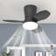 Ventilateur de plafond encastrable 25,6 po à 6 vitesses à intensité variable réversible à DEL avec télécommande et contrôle d'application-820231428