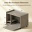 Enceinte de litière pour chat gris, meuble de litière caché en bois avec clôture supérieure, table d'appoint pour animal de compagnie et banc de rangement pour le salon et la chambre à coucher, convient à la plupart des bacs à litière