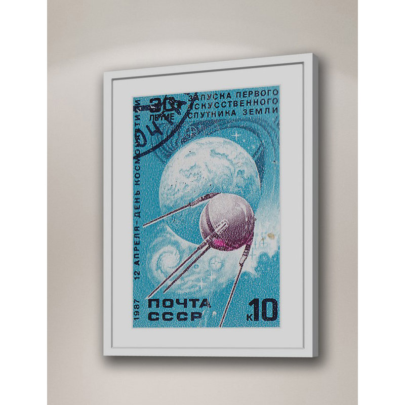 Orbiting Sputnik - Memorabilia on Canvas, 91cm H x 61cm W x 3.81cm D
