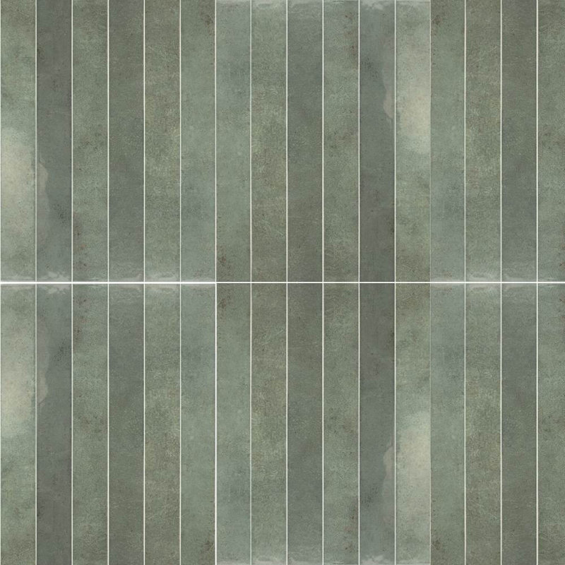 Carreau de mur de porcelaine brillant 2 "x 16" Vela, Mousse de chêne