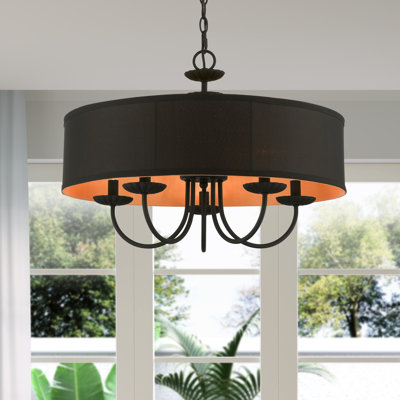 Lustre suspendu 5 lumières or doux