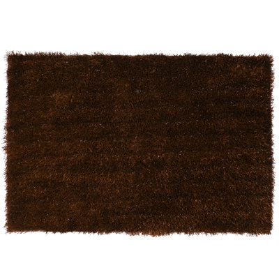Tapis brun foncé à poils longs Louison