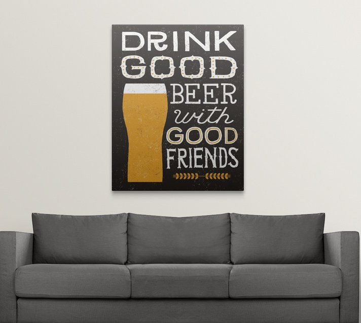 «Anji Craft Beer IV» par Michael Mullan, art textuel, H 48 po x l 38 po x P 1,5 po, Toile