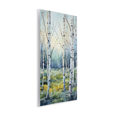 «Summer Birch Forest», art mural sur bois par Roozbeh Bahramali