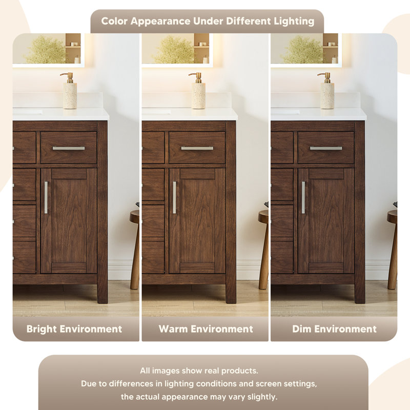 30 in. Single Vanity, Dark Walnut, Matte Black, White Quartz