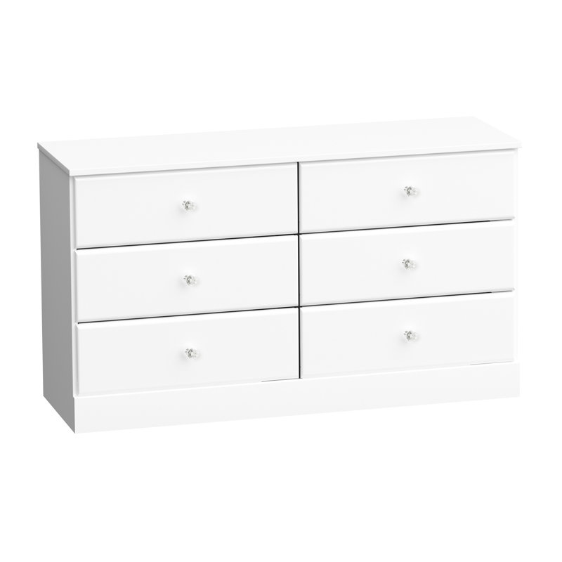 Mcclarrie 6 Drawer 47.5" W Double Dresser, Wide Chest of Drawers for Bedroom, Clothes Storage and Organizer, 47.5"W x 26.85"H x 15.5"D, Espresso