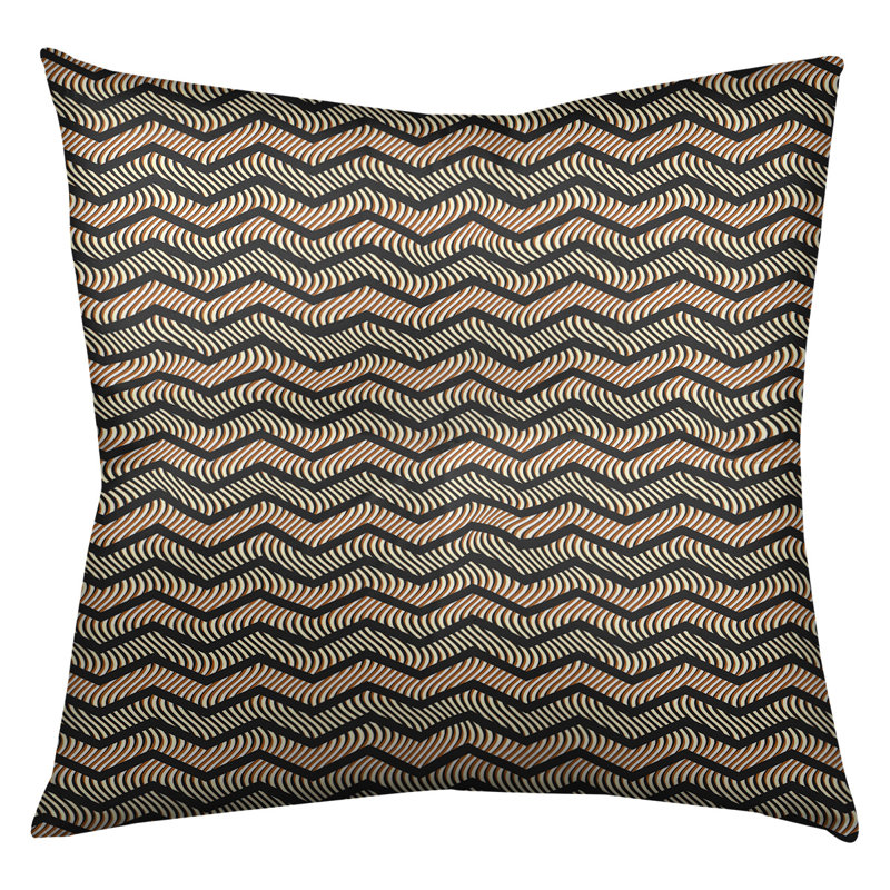 Coussin Rhonda, 30 x 30, Noir et orange