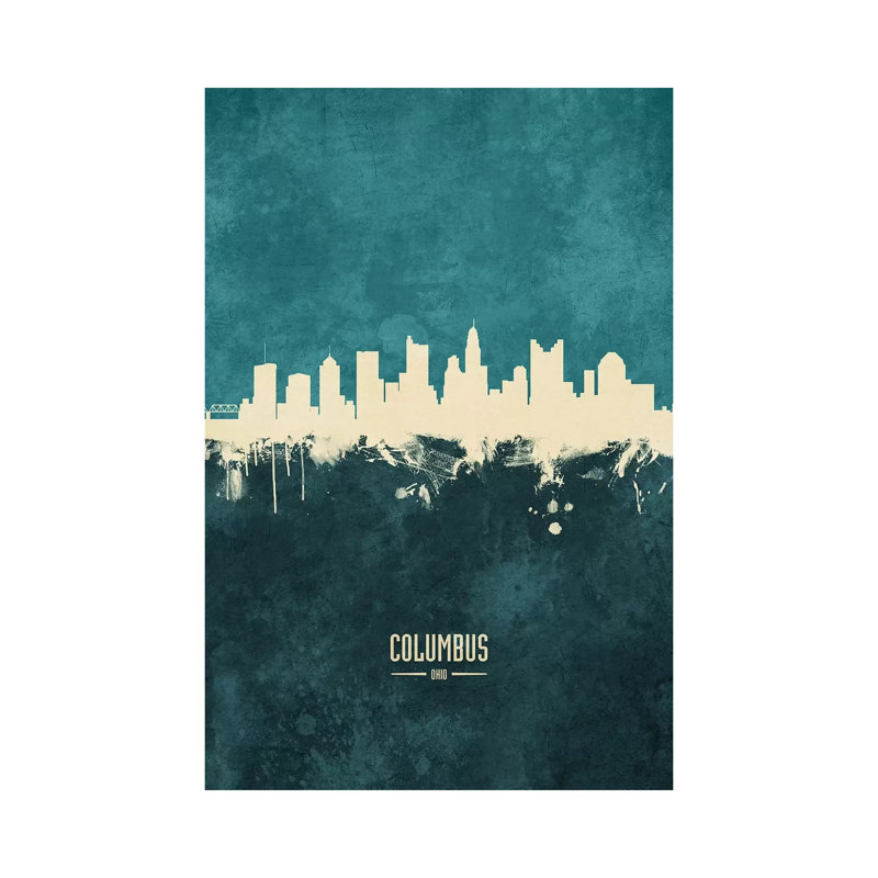 Columbus Ohio Skyline by Michael Tompsett - Wrapped Canvas Print, 20.32 cm H x 30.48 cm W