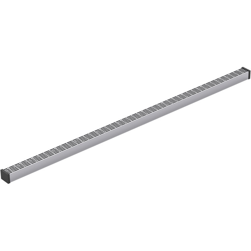 Linear Grid Shower Drain, Bright Silver
