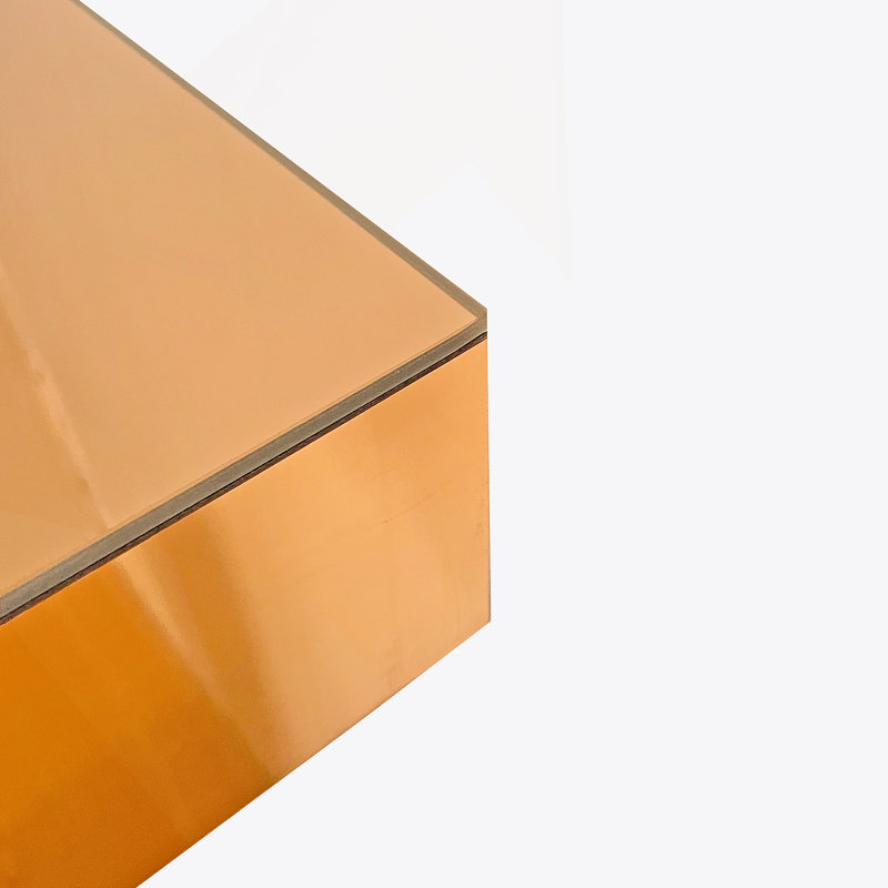 Console en miroir avec incrustation de diamant écrasé, longue entrée modulable d'entrée, base étroite en forme de 0 moderne (brun)