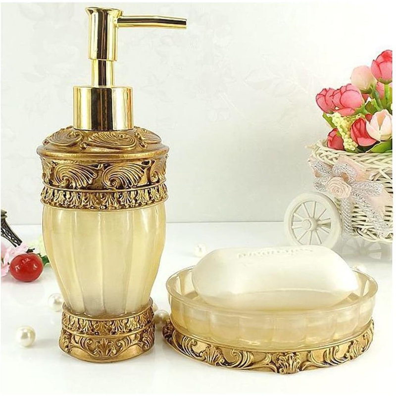 Retro gold bathroom accessories