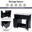 Meuble-lavabo 36 po avec lavabo, armoire de rangement avec tiroirs, structure en bois massif et panneau de fibres à densité moyenne, un paquet, noir