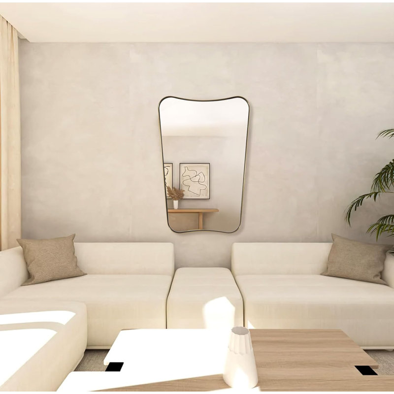 Elaxi Modern Scalloped Bathroom Wall Mirror
