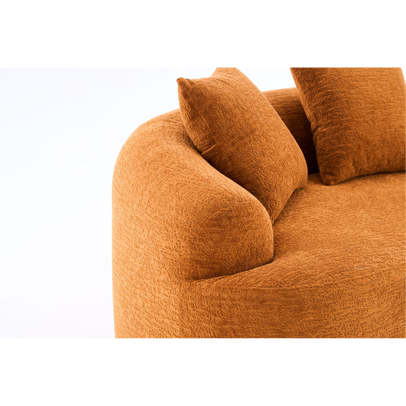 Double canapé orange, tissu Scratch pour utilisation à long terme avec mousse à mémoire de forme, capacité de 300 lb, 2 personnes, bureau, appartement