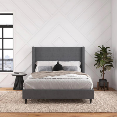 Ana Upholstered Wingback Platform Bed