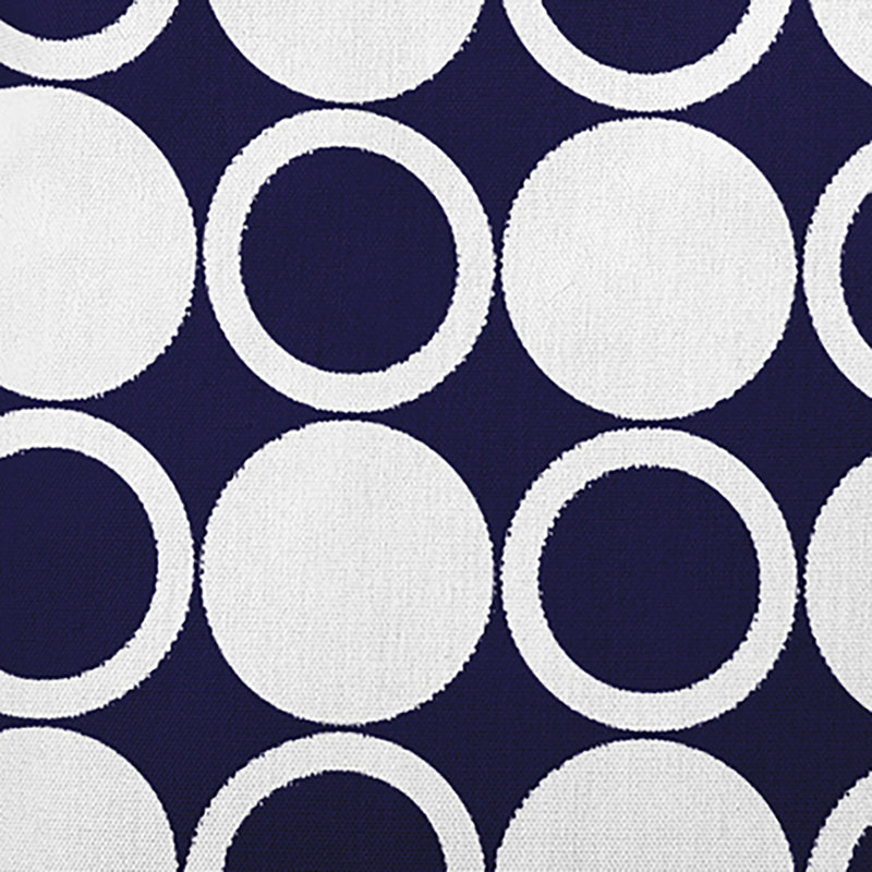 Cuban Flare Small Modcircles Geometric Print Outdoor Square Pillow Cover & Insert, Navy Blue, 16" x 16"
