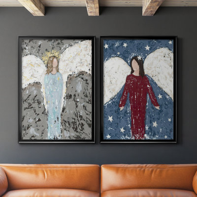 Angels "Tout le monde", ensemble de 2 reproductions sur toiles encadrées