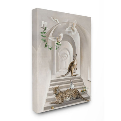 «Australian Animals in Organic Architecture Kangaroo Doves» par Daphne Polselli - impression d'art graphique