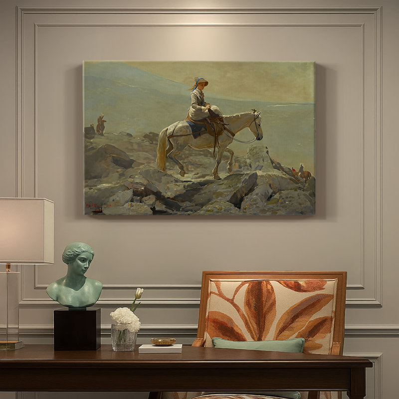 The Bridle Path, White Mountains-Winslow Homer-Toile tendue avec châssis-1868, 32 x 48