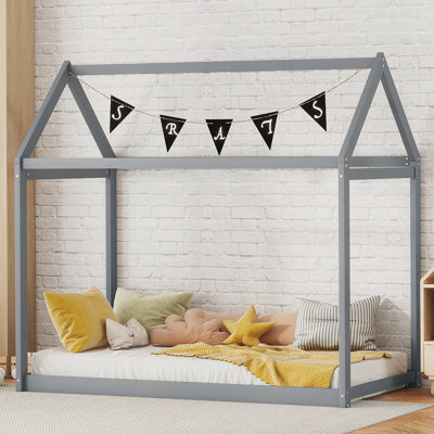 Lit maison en bois