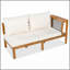 Ensemble de 4 canapés d'extérieur en bois d'acacia, accoudoirs en filet tissé, ensemble de canapé de patio en L avec table basse, ensemble de conversation d'extérieur avec coussins et table d'appoint, aspect couleur teck-872006051