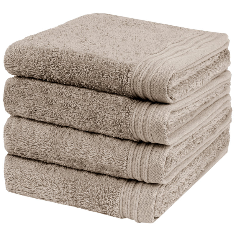 Ensemble de serviettes essuie-mains 100% coton 4 pièces Kendra, Sable