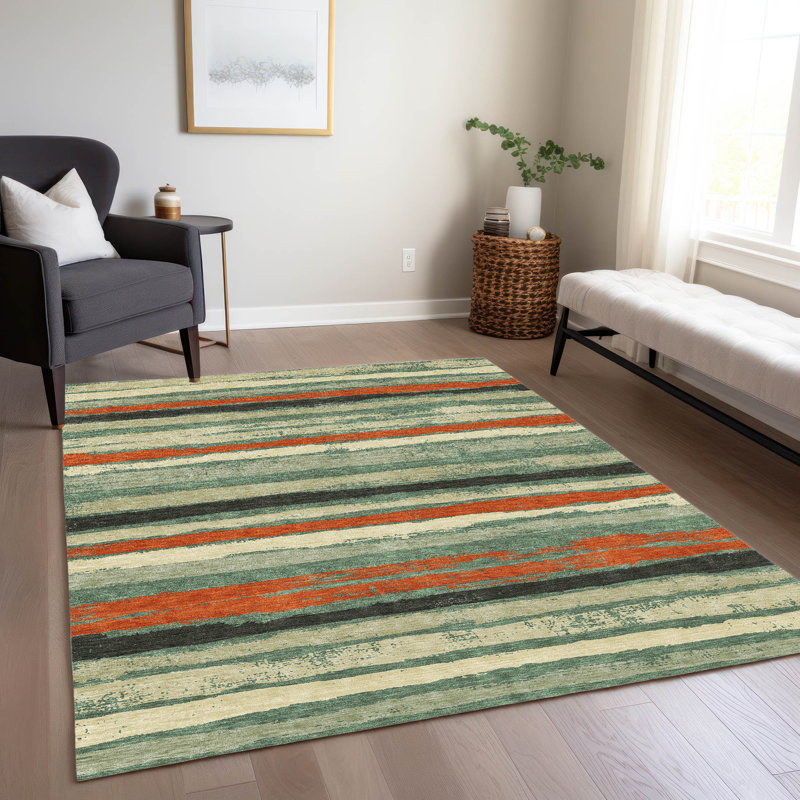 Tapis sauge intérieur / extérieur lavable à la machine Chayden ACN1019, Rectangle de 10 pi x 14 pi