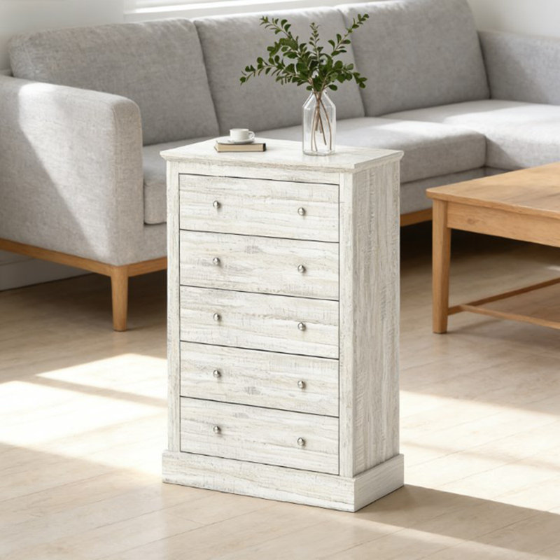 Commode 5 tiroirs style campagnard, Chêne
