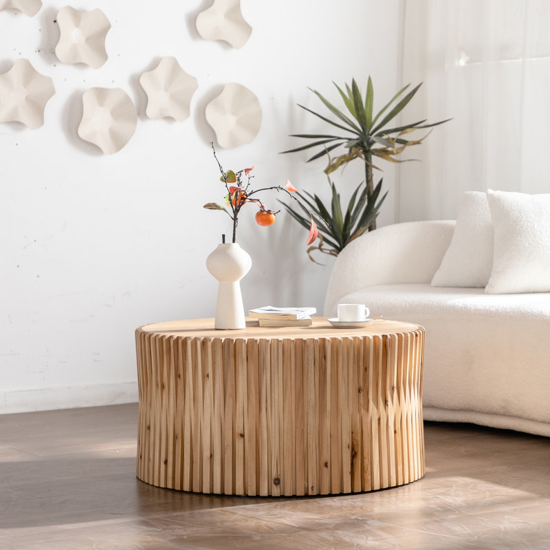 Table de style rétro avec matériaux, processus de nettoyage simple: café rétro texturant vertical de 31,5 po. Bois. Aucun assemblage requis. Nettoyage. Capacité de charge de 110 lb. Idéal pour la vie, le bureau et les repas. Naturel