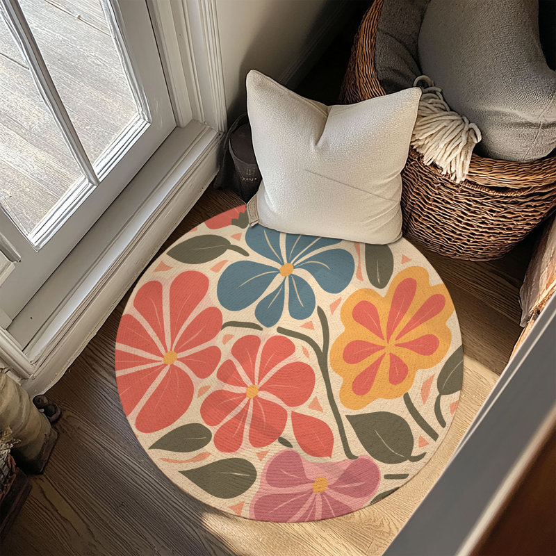 Fresh Bloom Braided Rug, Rond 5 pi