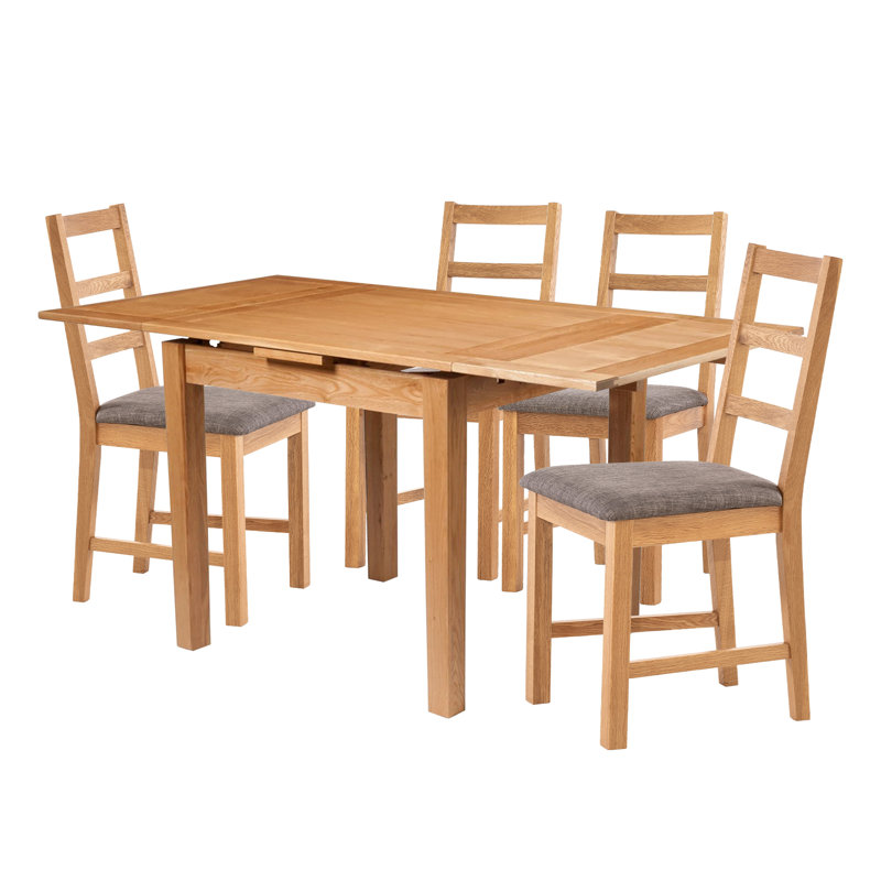 4 - Person Solid Oak Dining Set, Grey