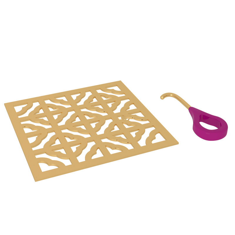Petal Decorative Drain Cover, Italian Brass